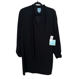 Cece Black Bow Long Sleeve Polyester Mini Dress Women’s Size 6 Macy’s